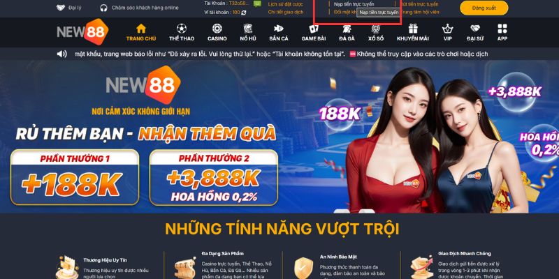 Đánh giá hệ thống nạp tiền theo từng tiêu chí