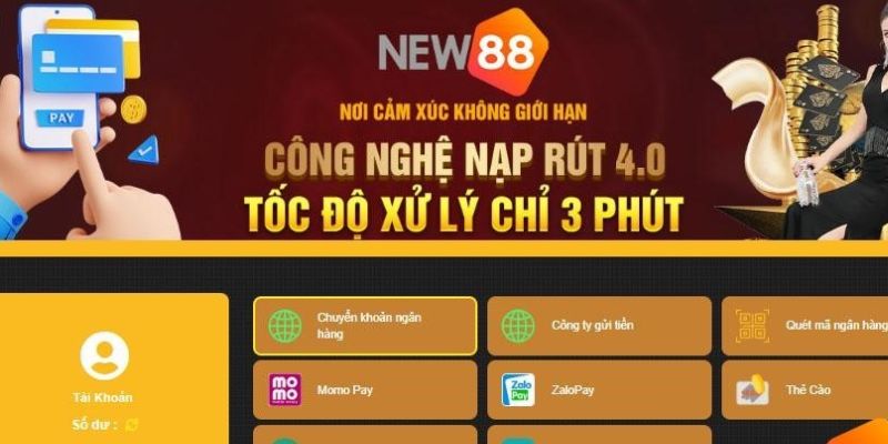 Hướng dẫn cách nạp tiền New88 bằng Momo hoặc Zalopay